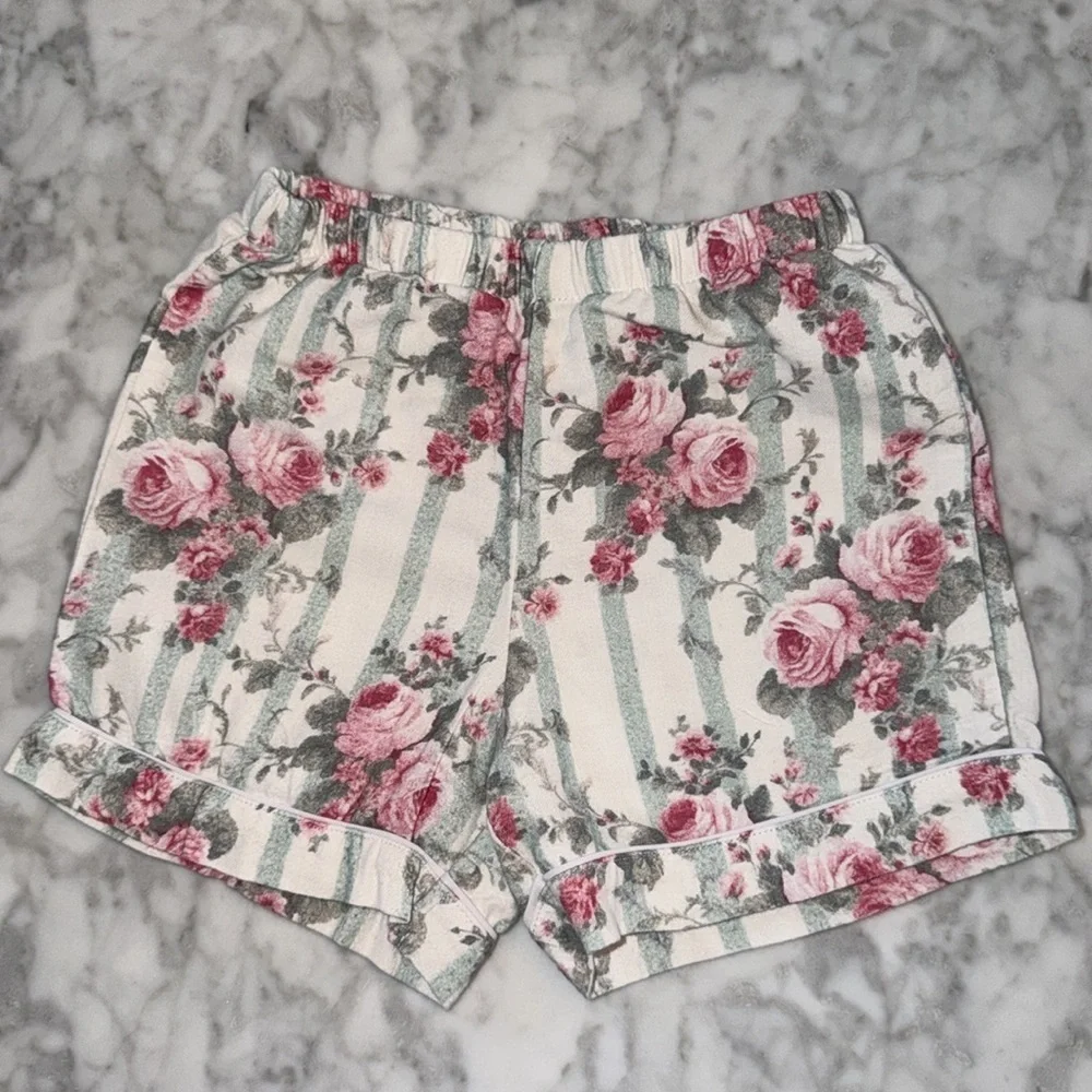 Posh Peanut Floral Striped Kids Pajamas 3/4T